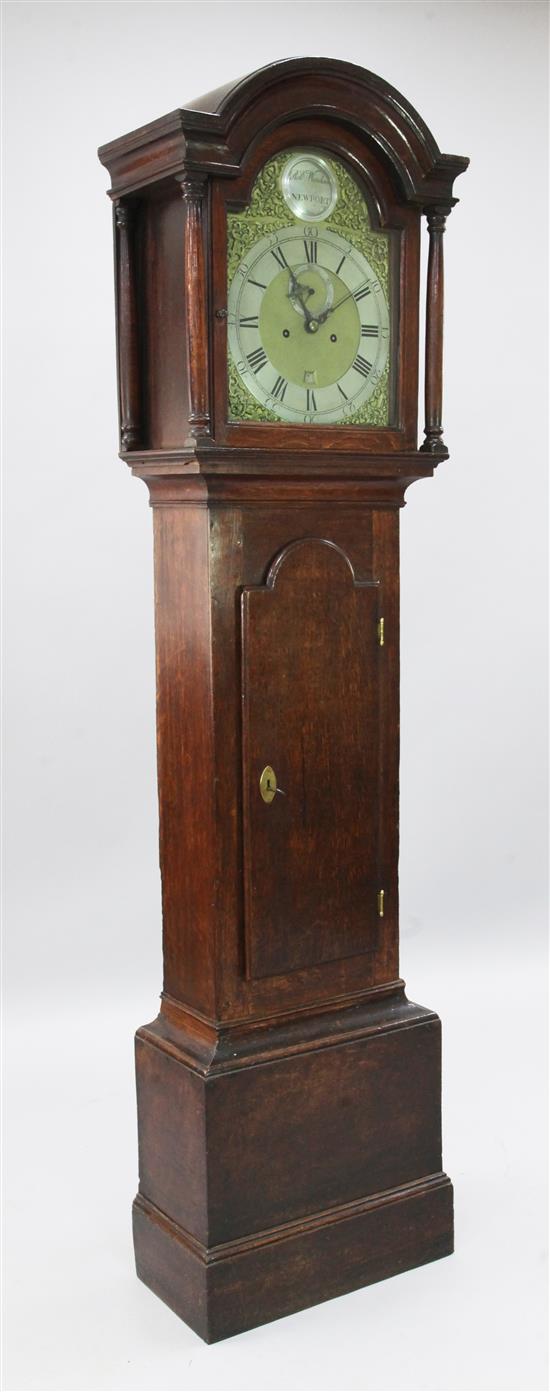 A George III oak eight day longcase clock, 6ft 1in.